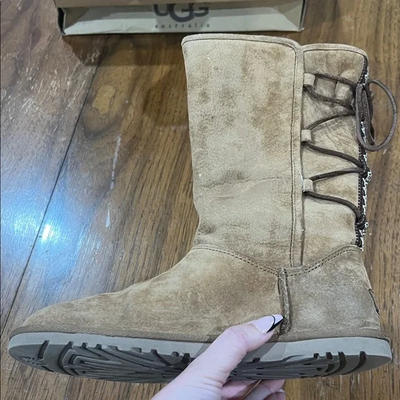 UGG Women's Brown Lace Up Boots - Picture 4 of 11